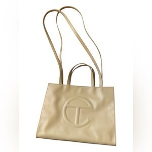 Telfar Beige Medium Shopping Tote Bag